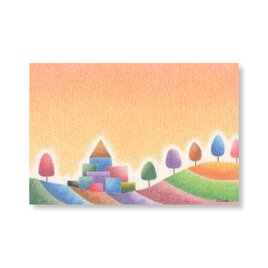 「 夢の続きを 」。 色鉛筆画（ 原画 ）