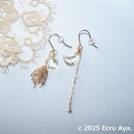 *星守る月*星を静かに見守る月の2wayピアス