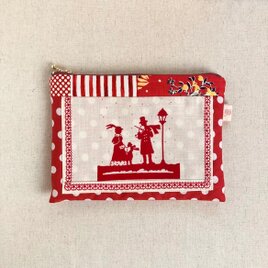 化粧ポーチ　小物入れ　冬の風景、バイオリン