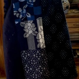 久留米絣のAラインワンピースのコピー