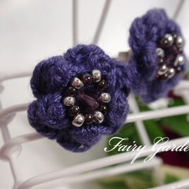 ニットピアス（パープル）