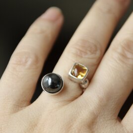 ヘマタイト＆シトリン　silverリング