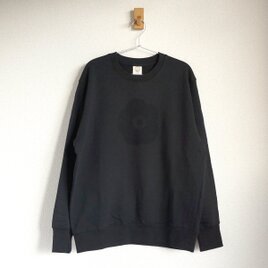 オーガニックコットントレーナー「 ひとつぶ poppy（ 黒 × スミクロ ）」