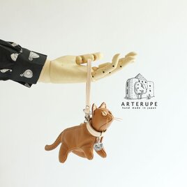 キーポーチ Gattina Baffi(ガッティーナバッフィ）チェスナット シュリンクレザー使用