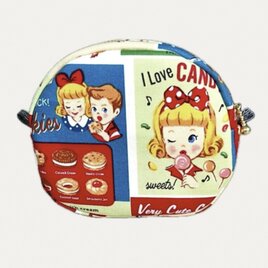 レトロ感満載　スイーツ　ラウンドポーチ