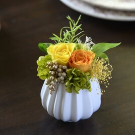 プリザーブドフラワー チェルシー アレンジメント ミニ オレンジ バラ お祝い お礼 誕生日 新築祝 プレゼント 女性