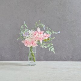 優雅に咲く〔ピンク・ファレノプシス〕　一輪挿しフラワーインテリア