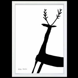 Wild　トナカイ　送料無料 　イラスト　A4〜A0　ポスター　アートポスター　アート/sei検索新着順　3834