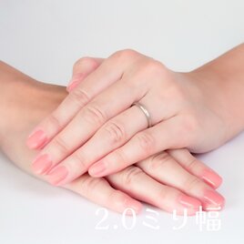 サージカルステンレス/丸みを帯びた指輪　両面甲丸　シングル「1個」　幅2.0ｍｍ