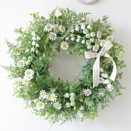 スズランのナチュラルリース 爽やかなグリーンと白の春リース