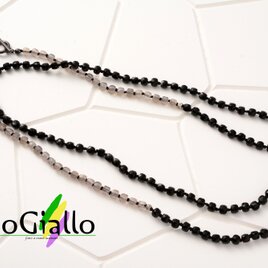 オニキスとグレーオニキスのロングネックレス