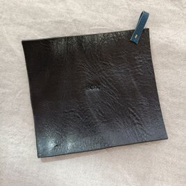 レザーコースター　黒　オイルワックスレザー