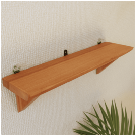 【耳付き無垢材の飾り棚】天然木／ウォールシェルフ・お部屋やお店の壁面装飾／季節物の飾り棚／留めピン固定で賃貸でも安心