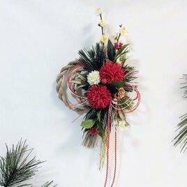 お正月 しめ縄リース レトロモダン ns628 アーティフィシャルフラワー