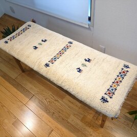 ペルシャ　ギャッベ ミニランナー　ラグ　120x45cm　ヤギ　生命の木　パネル　RJ15857