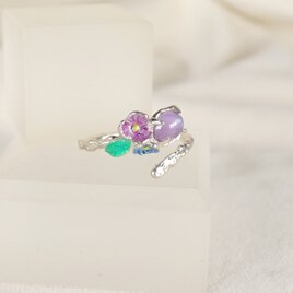 星の花束 ― スターサファイアのシルバーリング　SV925 フリーサイズ