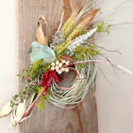 迎春のしつらえ　しめ縄飾り｜根付きレモングラス