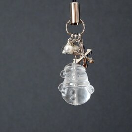 雪だるま水晶のストラップ《MA-117》