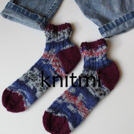 【洗濯機OK】冷えない靴下　ドイツウール＜男女兼用＞　手編み　靴下