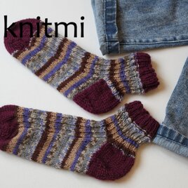 【洗濯機OK】冷えない靴下　ドイツウール＜男女兼用＞　手編み　靴下