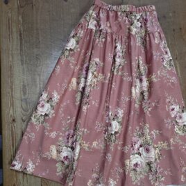ティアードスカート　ピンク