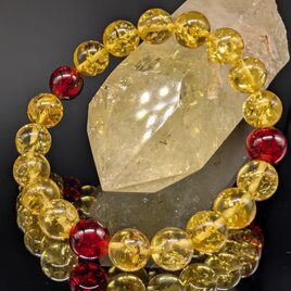 【高品質・天然琥珀】アンバー レッドアンバー 3天 10mm ブレスレット