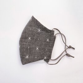 ふわふわガーゼの星もよう 手縫いマスク Mサイズ