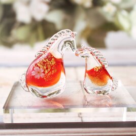 2026年ガラスのミニチュア干支飾り　午（赤）