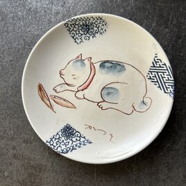 猫豆皿　かつお