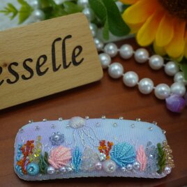 海底世界の夢 – 夜光刺繍ヘアクリップ