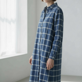 【播州織】フランネル　ウィンターチェック　長袖シャツ/長袖ワンピース