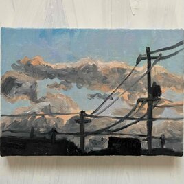 16×23㎝「近所の風景　その1」油彩・原画・サムホールサイズ