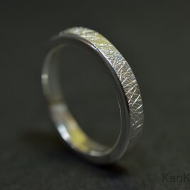 SVリング｜乱槌目｜平打ち・幅(約)3.0㎜