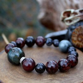 ヌーマイトAAA　ミスティックマーリナイト　ホークスアイ　魔術師の為のブレスレット 大玉No.２　