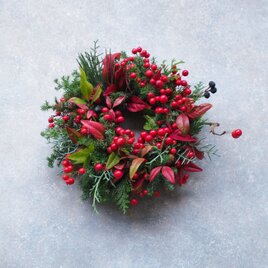 南天と黒松のミニリース20cm