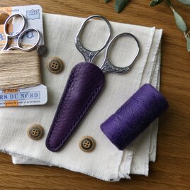 イタリア革のはさみケース／紫
