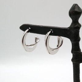 kpierce-064 クロスラインピアス完成品 14×19mm(ロジウム・ニッケルフリー)【1ペア】