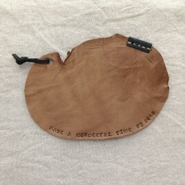 レザーコースター　グレージュ　オイルシュリンクレザー