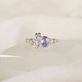 雨の花サファイアリング silver925 11.5号(サイズ直し可)