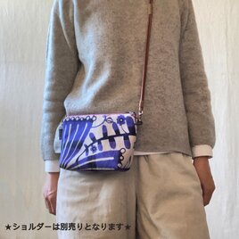 型染め マチありサコッシュポーチ・S「ガーデン」