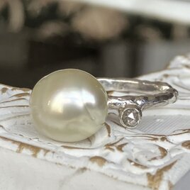 真珠&ダイヤモンド・イヤーカフ（silver925）