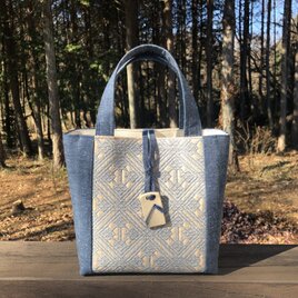 こぎん刺しのトートバッグチャーム付き