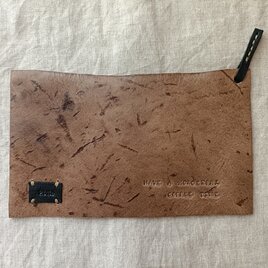 レザーコースター　ベージュブラウン　kudu leather