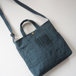 小さな布たちのツーウェイバッグ　リバーブルー