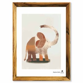 ハートフル　ゾウ　送料無料 　イラスト　A4〜A0　ポスター　アートポスター　アート/sei検索新着順　3851