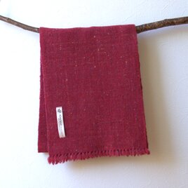 ホームスパンマフラー　赤MIX