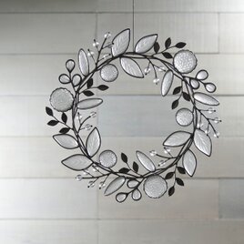 ガラスのリース［冬の花冠］ＬL（白）