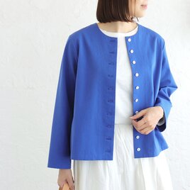 春から初夏まで ✦ 東炊きコットンのはおり（ロイヤルブルー）CO13　選べるボタン