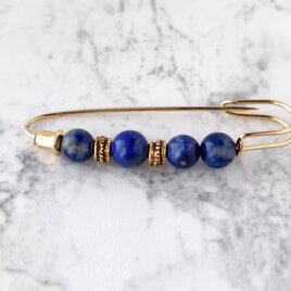 ラピスラズリB＊天然石のストールピン