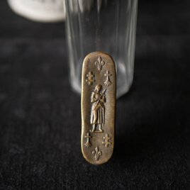 3つの紋章　小さなネイル用ブラシ　ジャンヌ・ダルク　フランスアンティーク　ブロカント　